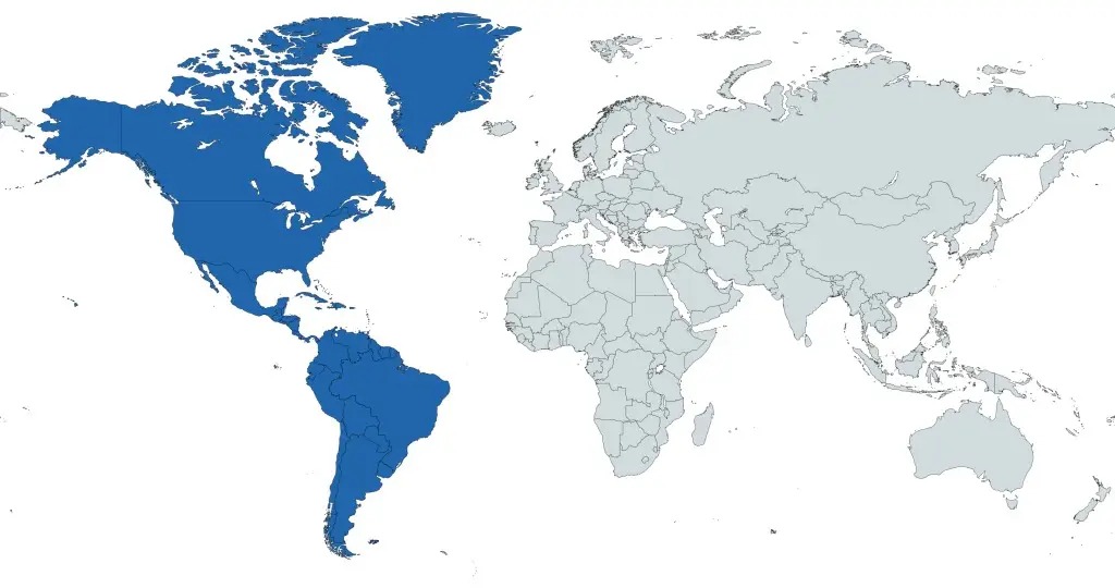 Americas Caribbean Map